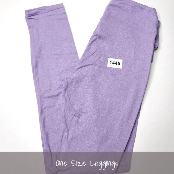LuLaRoe OS Solid Leggings Heathered Purple NEW - Picture 1 of 1